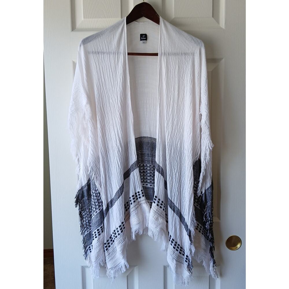 Echo Lightweight Gauze Caftan Shawl OSFA rayon cotton woven poncho scarf wrap
